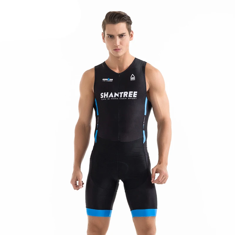 Men Sleeveless Ironman Triathlon Suit One piece Skinsuit Lycra Pro