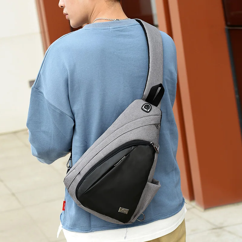 Usb Charging Waterproof Nylon Single Shoulder Bag Large Capacity Casual Unisex Crossbody Bag Women Travel Back Pack