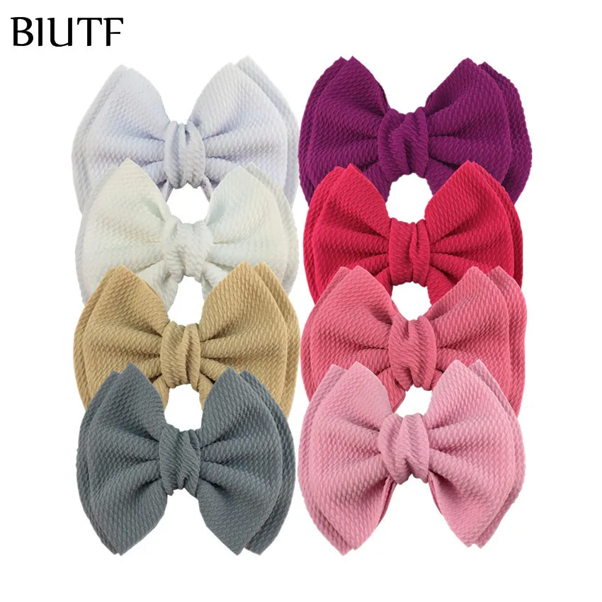 50 шт./лот двухслойная заколка для волос 5 дюймов вафельный бант с/без зажима