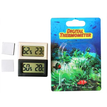 

Embedded LED mini electronic digital display indoor and outdoor pet reptile temperature and humidity meter-black