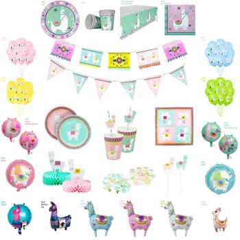 

Cartoon Sheep Animal Llama Pinata Alpaca Theme disposable tableware party supplies for birthday party decoration kid baby shower