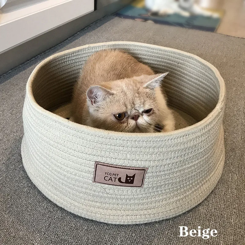 

New Arrival Cotton Rope Knitting Pet Kennel Cat Anti-scratch Kennel Bed Cat Sleeping Bags Pet Bed Pet Mat Scratching Cat House