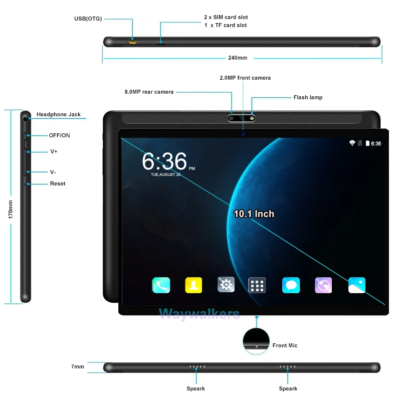  4g LET smartphone android 9 tablet PC 10.1 inch Octa Core Ram 6GB Rom 128GB GPS WiFi kids tablet wi