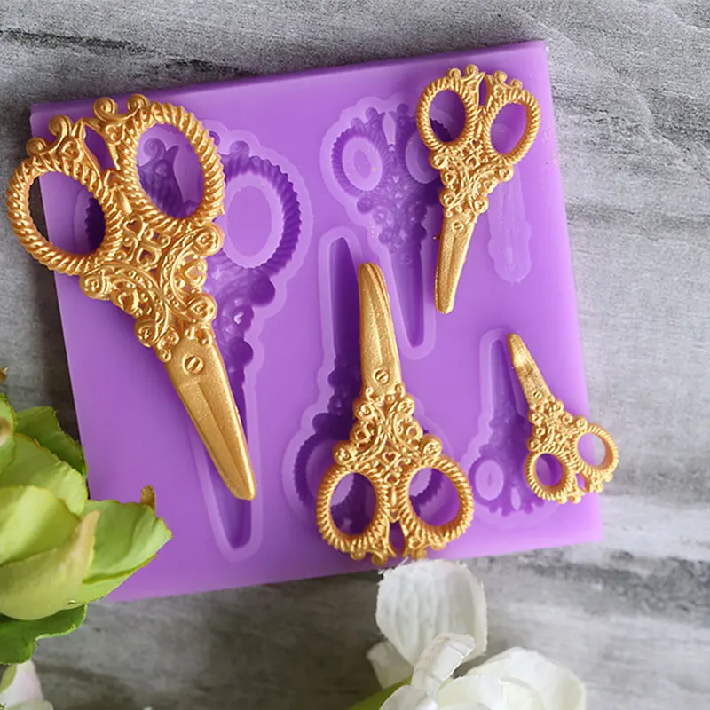 Для дома и кухни золотой подарок силиконовые ножницы формы для торта винтажный