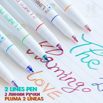 

Andstal 3/6pcs Unique 2 Lines Pen scrapbooking pens double line Art Marker Pen Fine Liner Markers Fineliner Lettering Color