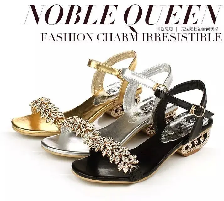 

2017 Spring And Summer New Style Korean-style Popular Fashion Man-made Diamond Waterproof WOMEN'S Sandals shi zhuang kuan yi xin