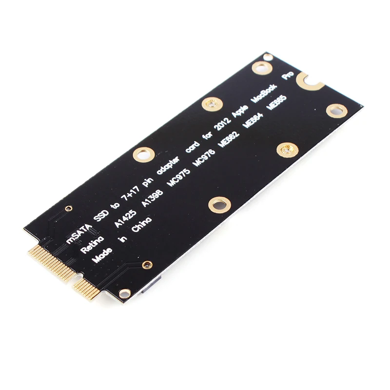 Мини MSATA адаптер SSD для 2012 Macbook Pro Retina A1398 MC975 MC976 18 + 8 высококачественных Msata