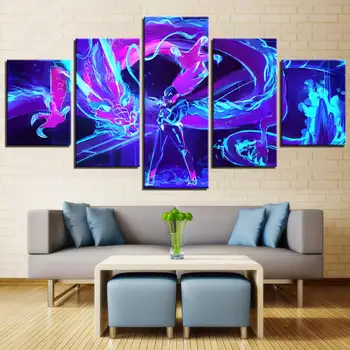 

Home Decor Canvas Picture 5 Piece Graffiti Kaisa K/DA League of Legends LOL Game Painting Poster Wall For Home Canvas Wholesale
