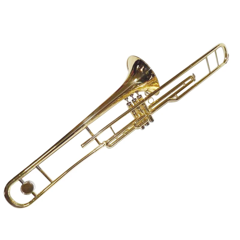 Piston Trombone Bb with Wood Case and Mouthpiece Brass Trombone B Flat