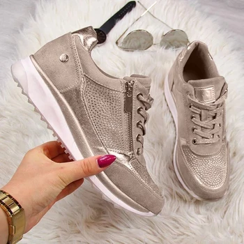 

LASPERALShoes Woman Sneakers Zipper Platform Trainers Women Shoes Casual Lace-Up Tenis Feminino Zapatos De Mujer Womens Sneakers