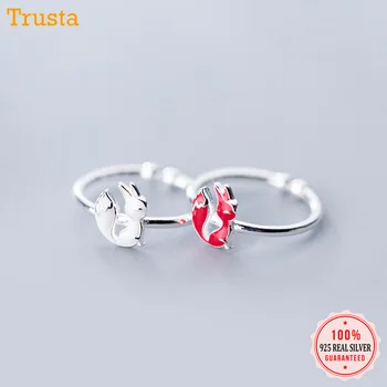 

Trustdavis New Arrival 100% 925 Sterling Real Silver Animal Fox Ring Opening Adjustable Finger Rings For Girl Jewelry DA260