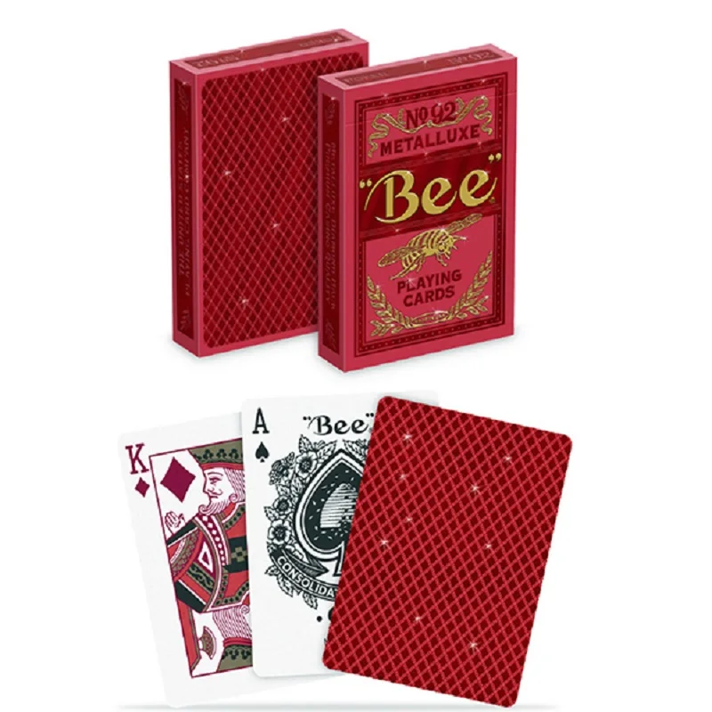 

Bee Metalluxe Playing Cards USPCC Red Deck Poker Size Magic Card Games Magic Tricks Props for Magician