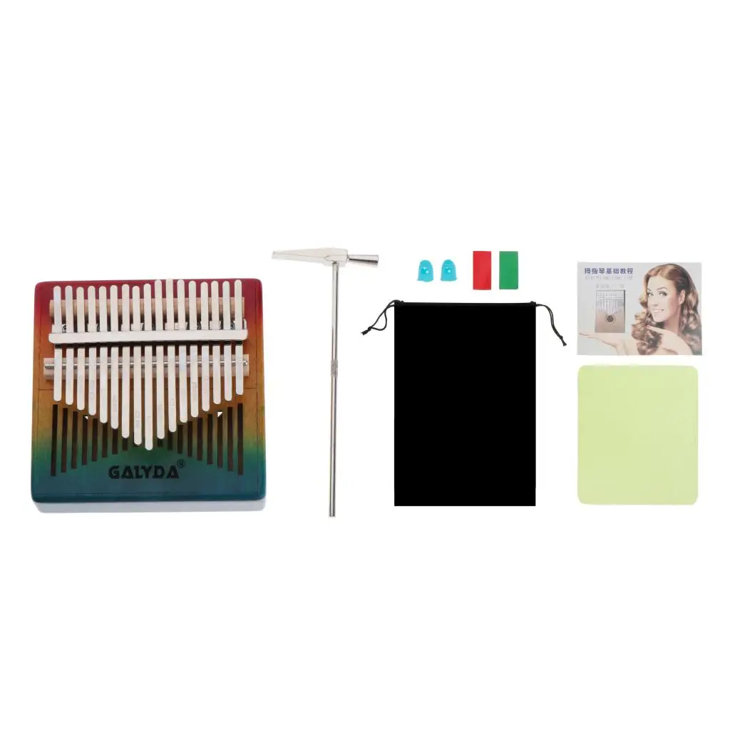 

Kalimba 17 Keys Thumb Piano High-Performance w/ Bag Tuning Hammer Study Instruction Hand Percussion Musical Instruments Kits