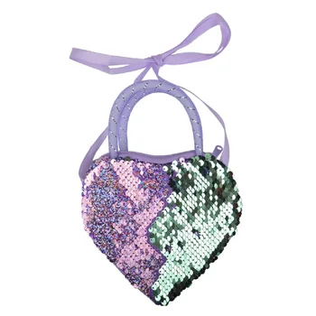 

Girl Cute Sequin Bling Heart-shaped Crossbody Messenger Bag Coin Handbag Pocket