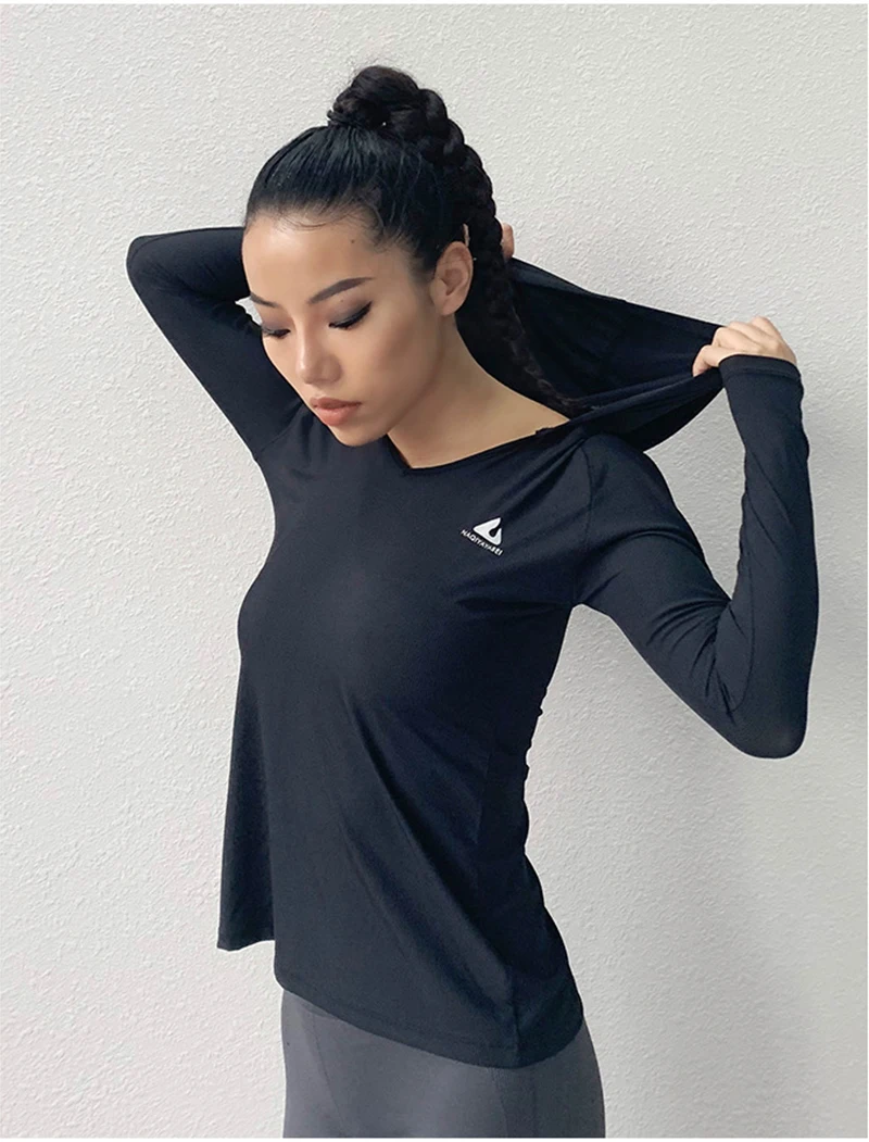 SALSPOR Gym Women Yoga Shirt Long Sleeve Hooded Sport T Shirt Absorb Sweat Quick Dry Workout Tops Fitness Running Sportswear