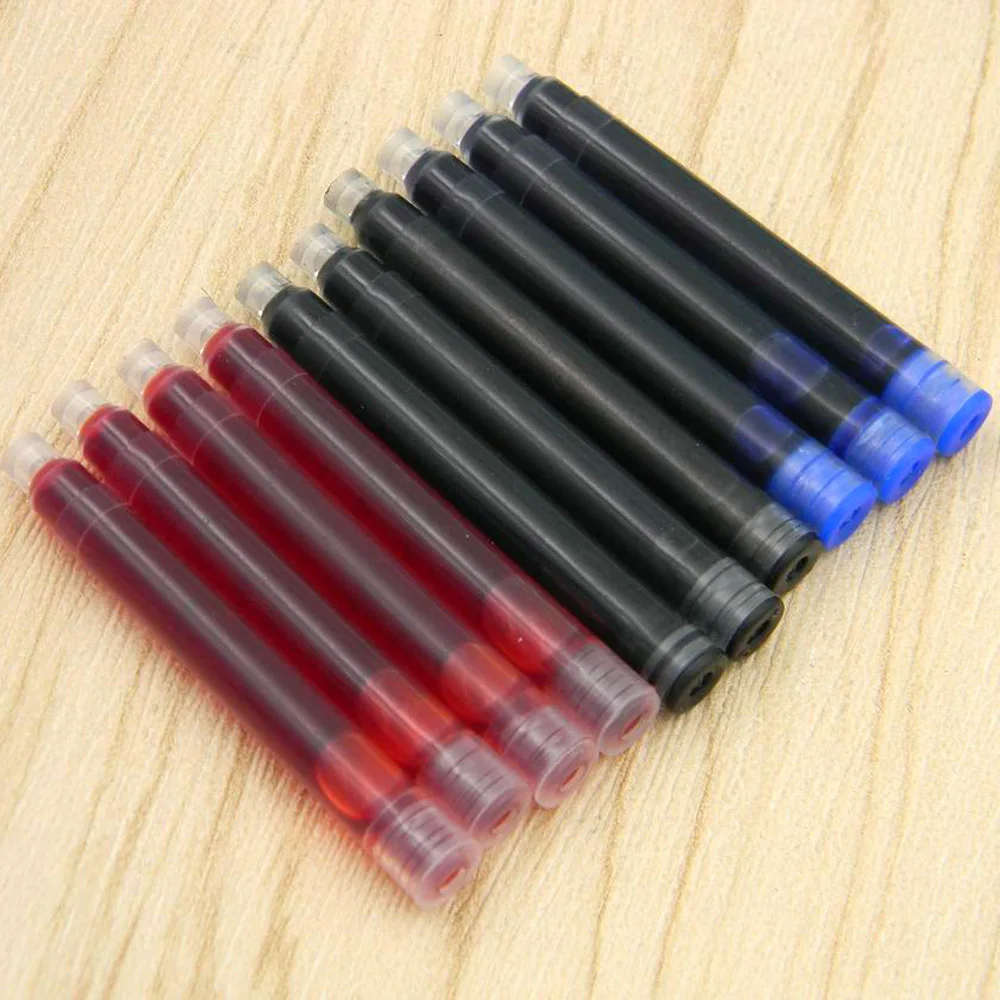 Fountain Pen Ink Fountain Pen ink RED BLUE OR BLACK Standard replacement 2.6MM 10pc Stationery Office school supplies Writing