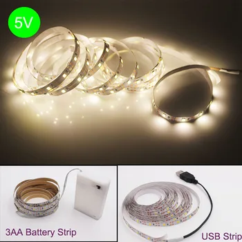 

LED Strips SMD2835 light 5V String Light Christmas Desk Decor Lamp Tape For TV Background Lighting 5V 50CM 1M 2M 3M 4M 5M