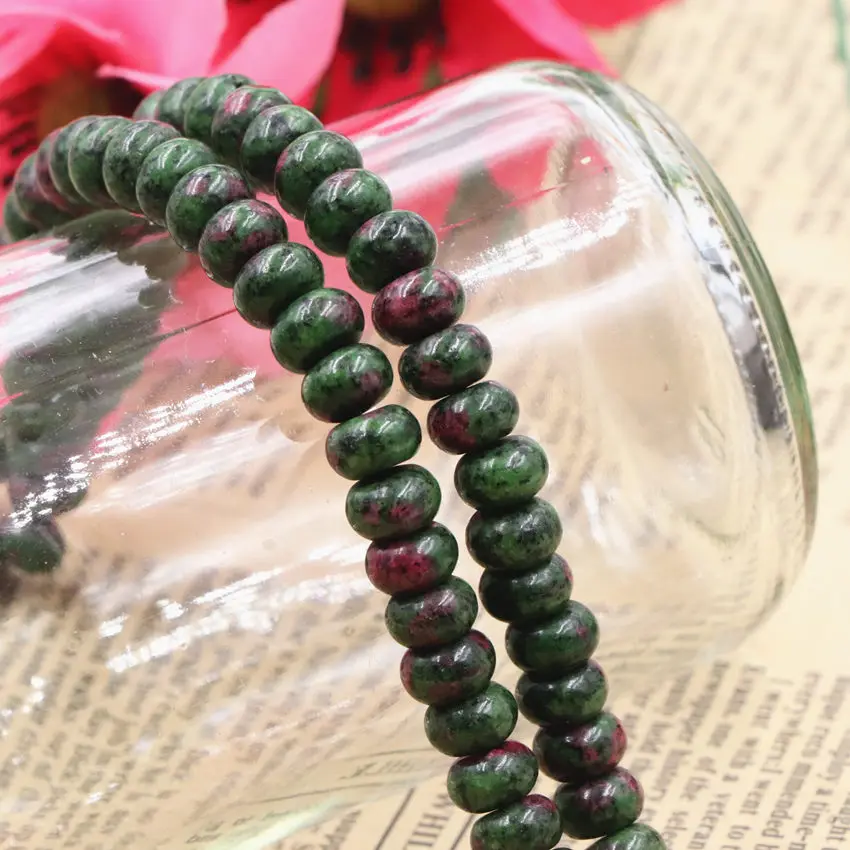 

Epidote Colorful Stone Loose Spacer Zoisite Beads for Jewelry Making DIY Bracelet Necklace Strand 15" 5x8mm Abacus Findings B158