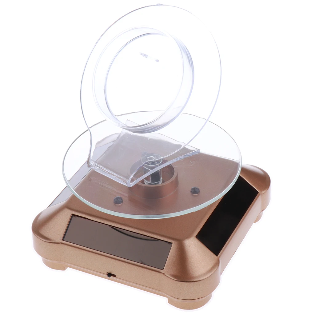 Rotating Turntable Jewelry Display Stand Solar Or AA Battery Powered