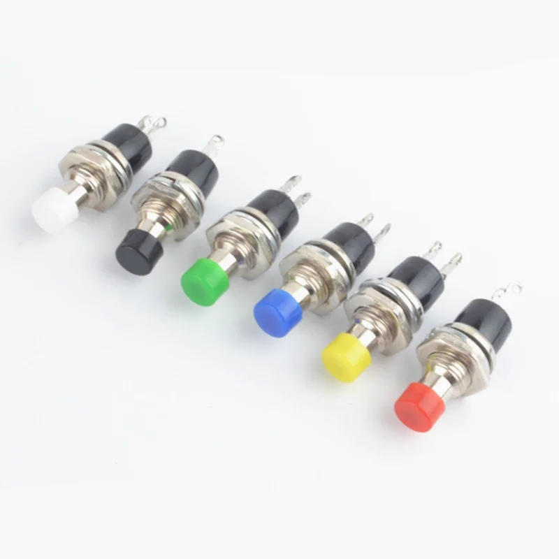 

1Pcs 7mm Thread Multicolor 2 Pins Momentary Push Button Switch PBS-110