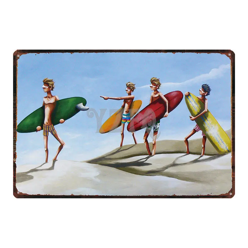 Летняя Пляжная доска для серфинга металлическая настенная вывеска в винтажном стиле настенная паба домашний декор для музыкального бара металлический плакат DU-3151A - Цвет: DU-3164