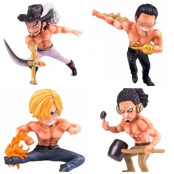

Anime One Piece Shirtless Sanji & Dracule Mihawk & Sir Crocodile & Usopp Figure Model Toys