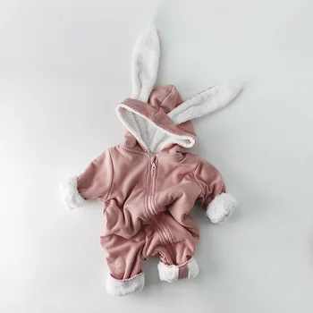 

Newborn Infant Clothing Baby Girls Boys Romper Cute Hooded Zipper Romper Baby Clothes Outfits Winter Warm Newborn Jumpsuit