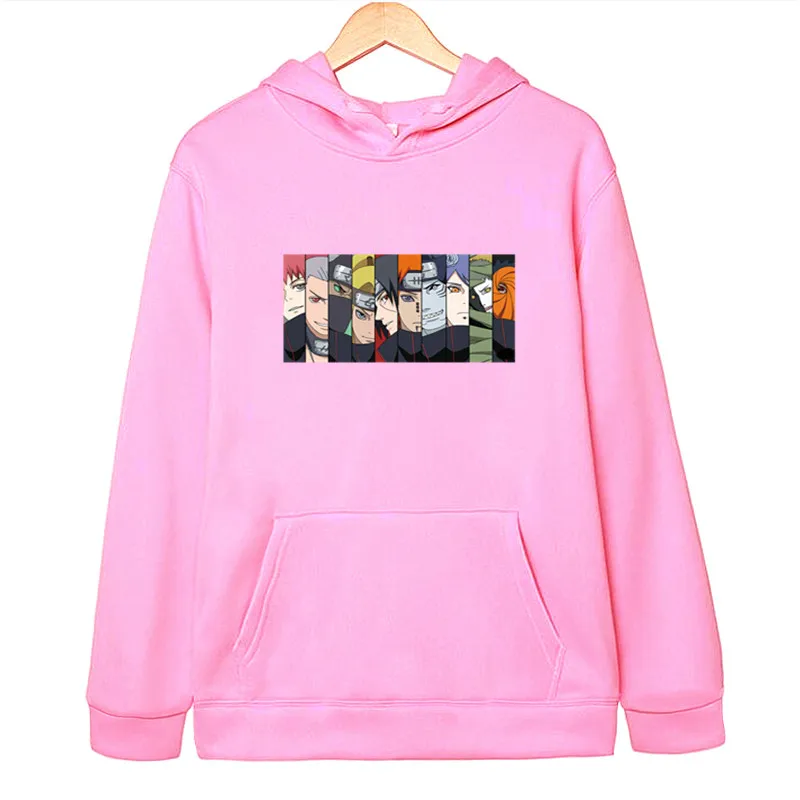 Pink Брендовая одежда толстовки с капюшоном героя комиксов Наруто свитшоты Uchiha Syaringan с капюшоном для мальчиков ниндзя Хокаге мужчин/wo мужчин классический мультфильм печатных Одежда - Цвет: Pink