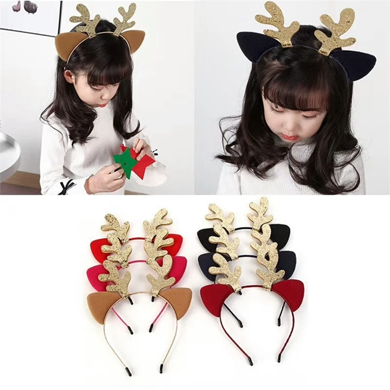 Christmas Headband Antler Xmas Hair Band Clasp Headwear Head Hoop Party Hairband head hoop Christmas Gift