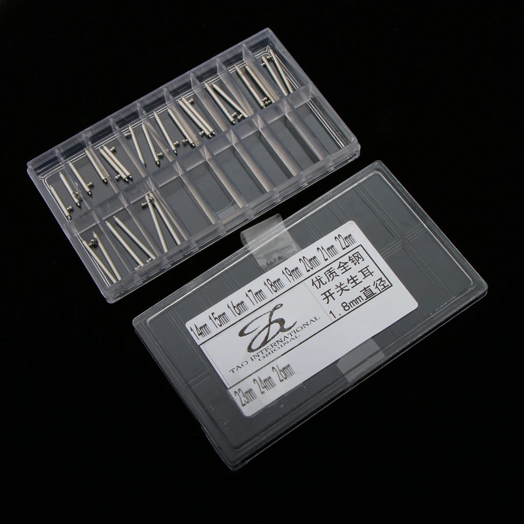 

24Pcs 1.8mm Quick Release Stainless Steel Spring Bar 14mm-26mm for Watches