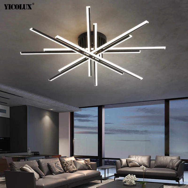 Remote Dimming Simple New LED Modern Chandelier Lights Living Dining Room Bedroom Villa Apartment Aisle Indoor Lighting Lamps