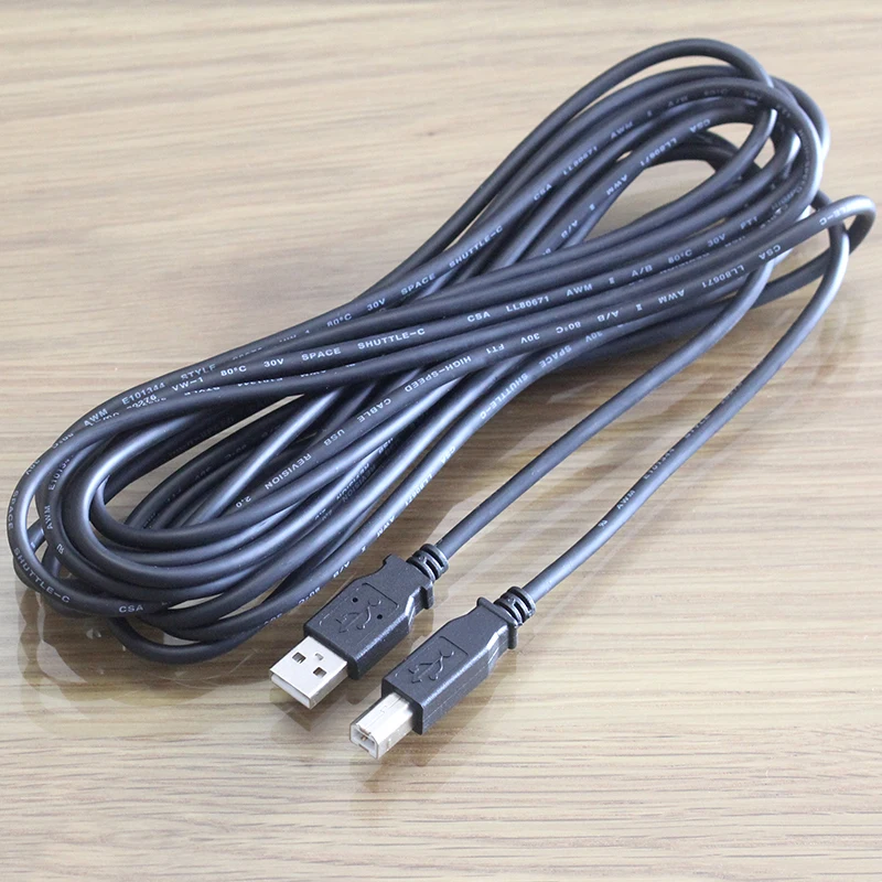 5 м 16 футов черный цвет USB 2,0 Тип A штекер B Мужской принтер кабель Шнур для priters
