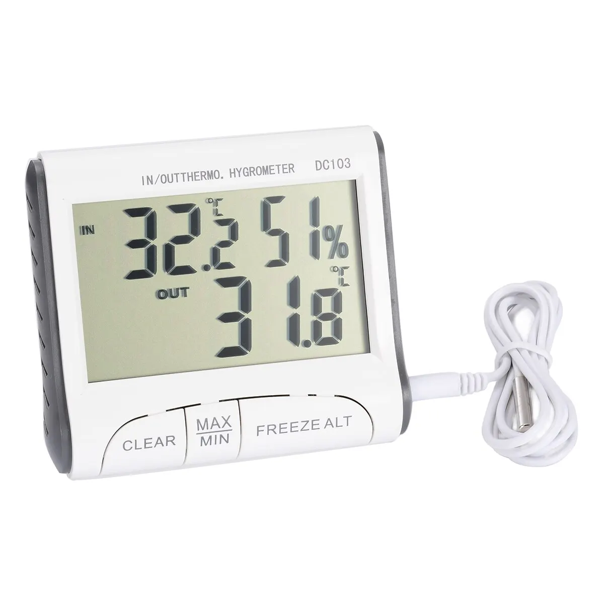 New LCD Digital Thermometer Hygrometer Temperature Indoor Convenient Temperature Sensor Humidity Meter Gauge Instruments Cable