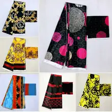 Горячая Gahna Стиль атласная шёлковая ткань с органзы Лента Африканский Воск дизайн! MA3713