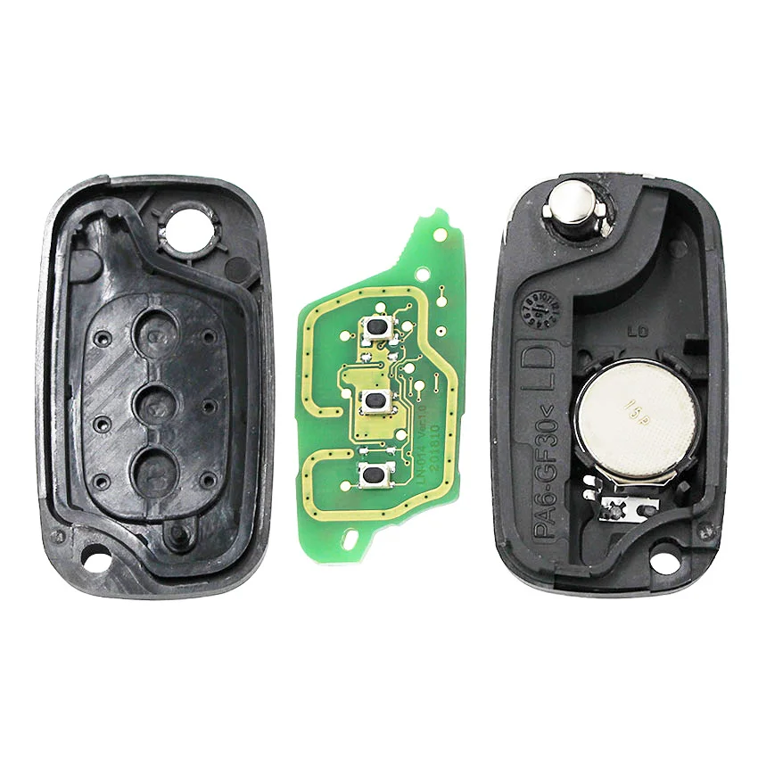 3 кнопки Складной флип дистанционный брелок 433 МГц с ID46 PCF7961 чип для Renault Twingo 2007-2013