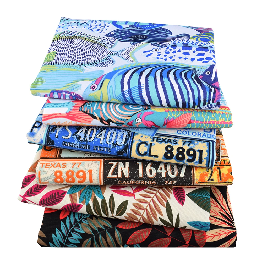 Chainho,Cotton Canvas Fabric,Handmade Cloth For Cushion,Sofa,Curtain,Bag,Shoes,Home Decoration Material,Cartoon Series,5 Size