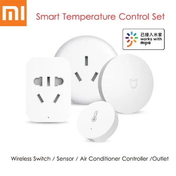 

XIAOMI Smart Home Kit Wireless Switch Air Conditioner Controller Outlet Temperature Humidity Sensor Temperature Control Set