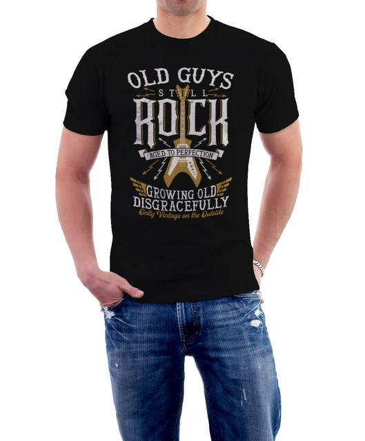 kamera mager fedme Old Guys Still Rock Growing Old Disgracefully Birthday Men T-shirt