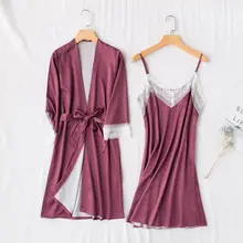 Best Offers Sexy Womens Robe & Gown Sets Lace Bathrobe + Nightdress 2 Two Pieces Sleepwear Womens Sleep Set Faux Silk Robe Femme Lingerie Best Offers Sexy Womens Robe & Gown Sets Lace Bathrobe + Nightdress 2 Two Pieces Sleepwear Womens Sleep Set Faux Silk Robe Femme Lingerie