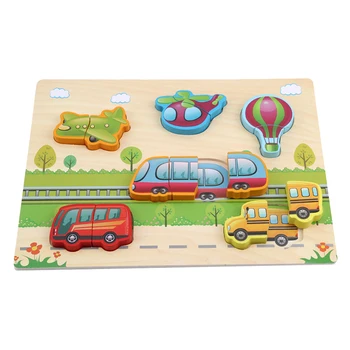

Matching Building Blocks Wooden Animal Three-dimensional Puzzle Toys Wood Inlaid Make-up Clutch Plate Shape Cognitive