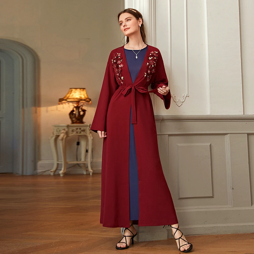 

Eid Dubai Abaya Kimono Hijab Muslim Dress Abayas For Women Caftan Kaftan European Islam Clothing Robe Femme Musulman De Mode