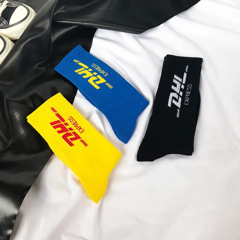 Мужские и женские DHL Экспресс длинные носки хип-хоп Meias Popsocket уличная Harajuku Fear of God забавные носки новые носки