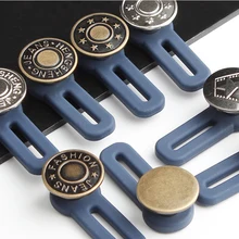 Boutons de couture gratuits pour Jeans, 5 pièces, démontage réglable, bouton de taille rétractable, boucles prolongées en métal, pantalon, extenseur de ceinture