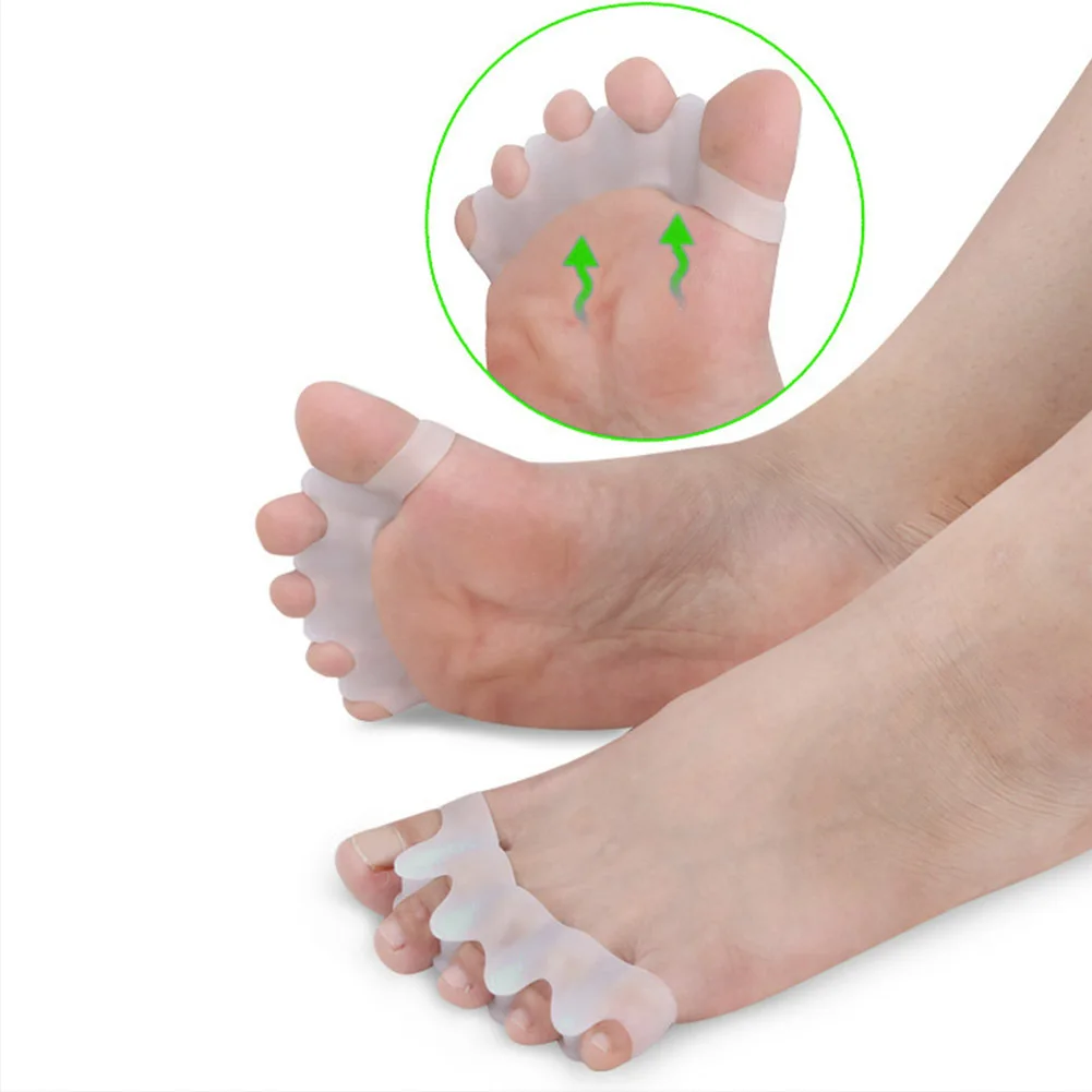 

Silica Gel Thumb Valgus Brace Five Toe Separator Overlap Toe Blackmailed Correction Insole