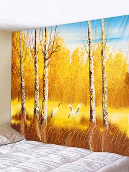 

Golden jungle printed tapestry scene decoration cloth factory direct sales can be customized size