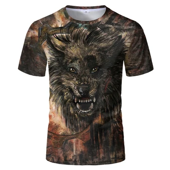 

2020 Newest Wolf 3D Print Animal Cool Gray wolf Funny T-Shirt Men Short Sleeve Summer Tops Tee Shirt T Shirt Male Fashion tshirt