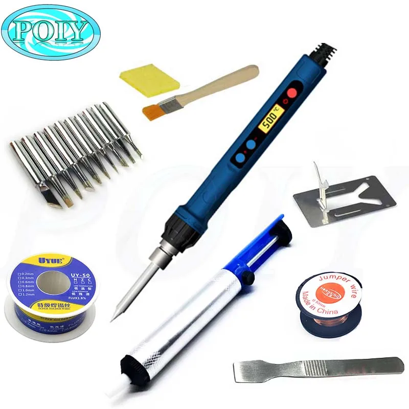 D CXG Электрический паяльник D60W D90W D110W 220 В цифровой термостат с ЖК-дисплеем Функция сна подключаемый сердечник инструмент для сварки припоя - Цвет: D