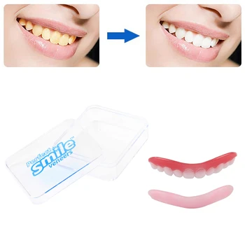 

Silicone Simulation Teeth Veneer Smile Perfect Snap Denture Veneer Cosmetic Teeth Cover Whitening Braces