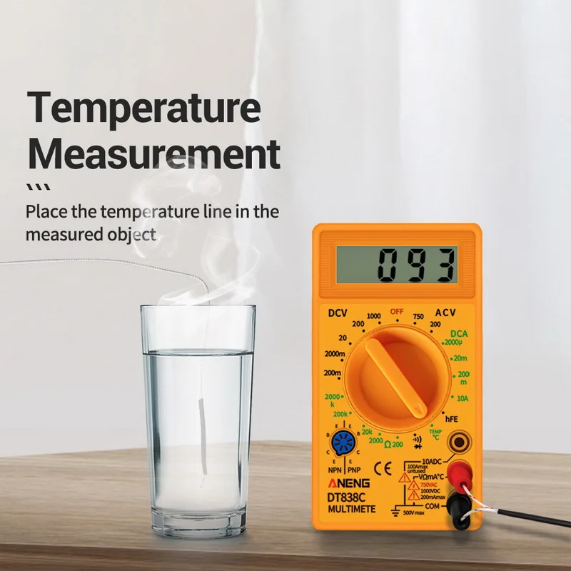 

LCD Digital -830B Yellow Voltmeter Ohmmeter Ammeter Multimeter Handheld Tester DT830B AC DC home tester Hot