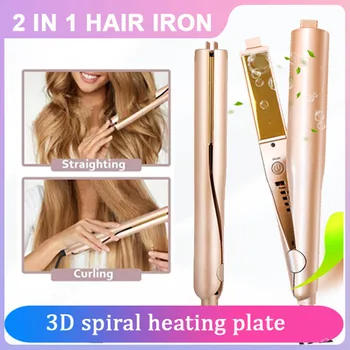 

2020 3D Twist Hair Curling Straightening flat iron Electric Hair Curler Wand hair straightener Spiral Heating Plate hair crimper